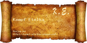 Kempf Etelka névjegykártya